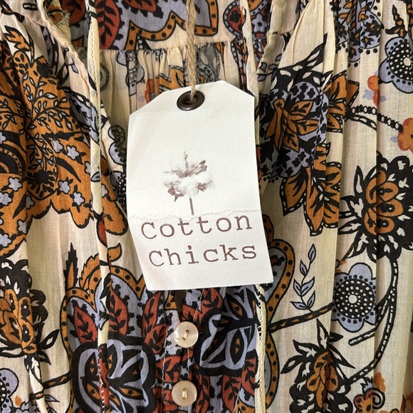 NWT Anthropologie Cotton Chicks Flowy Floral Peasant Sleeve Maxi Dress Small - Picture 6 of 11